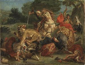 EUGENE DELACROIX-1855 LA CHASSE AU LION
